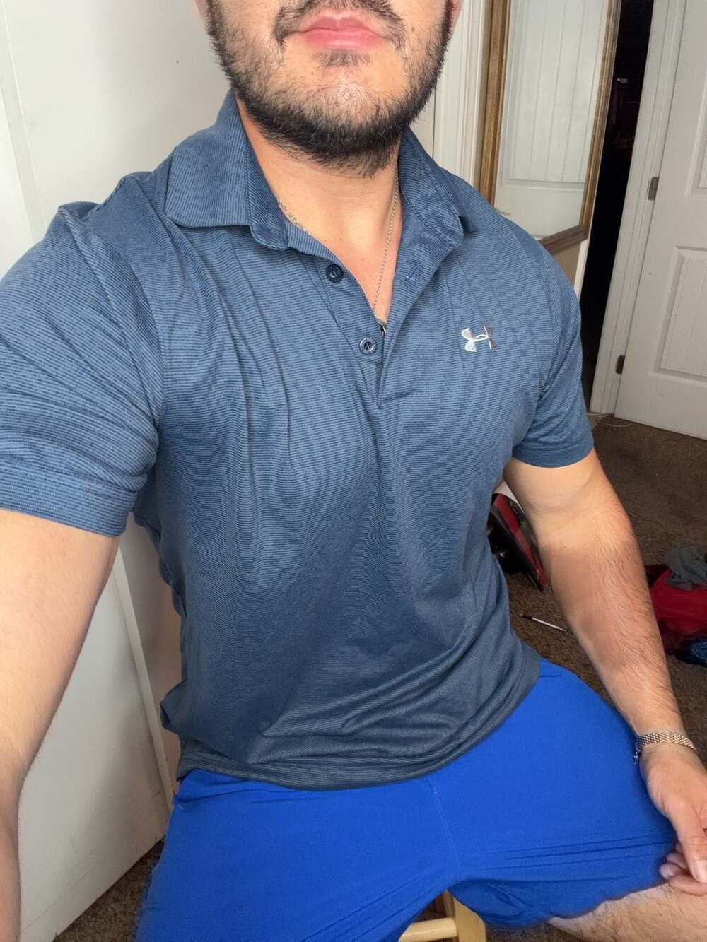 Under Armour HeatGear Loose Polo Shirt Blue Men's Size Large